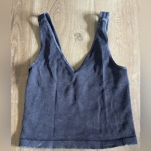 Women's Ribbed Black Tank Top